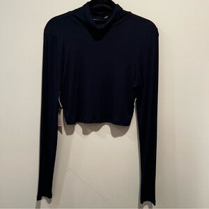 Aritzia Sunday Best ribbed long sleeve mock neck crop top